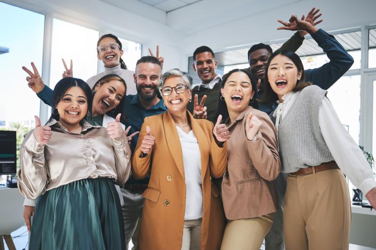 Trabajadores felices